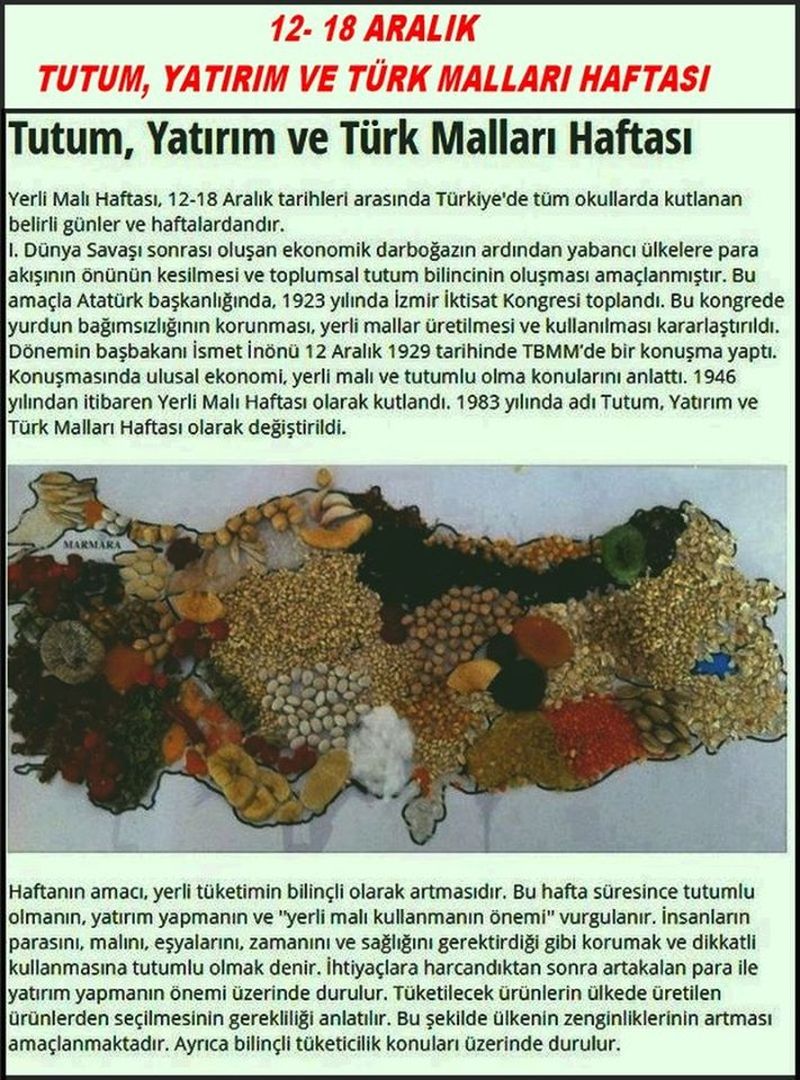 TUTUM VE YERLİ MALLAR HAFTASI