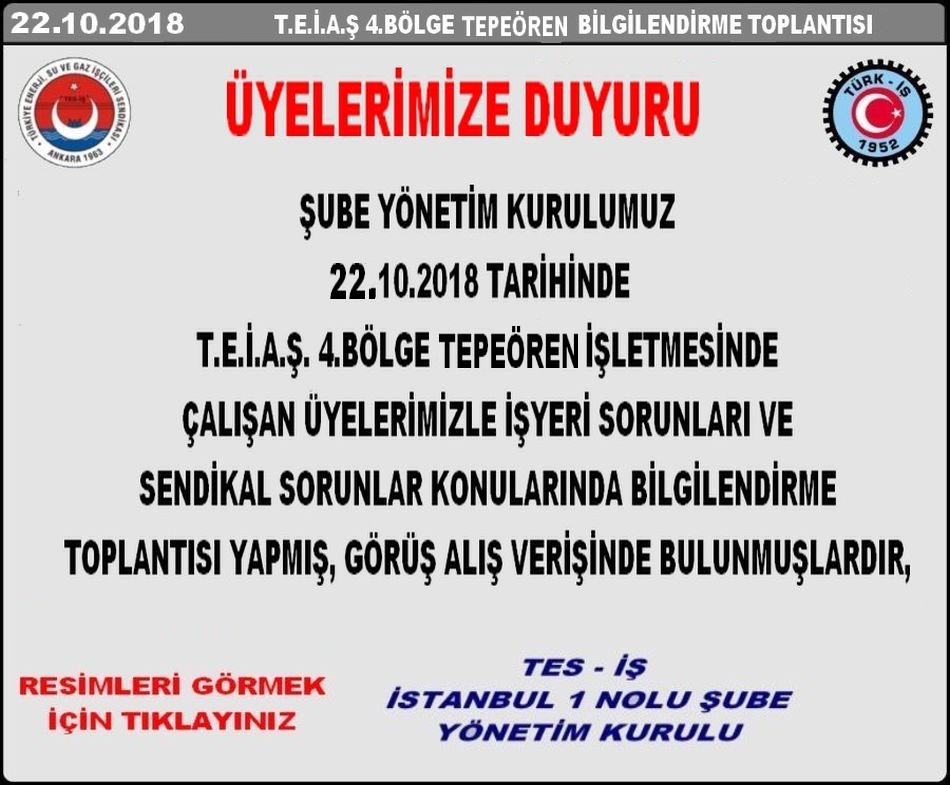 TEİAŞ 4.BÖLGE BİLGİLENDİRME