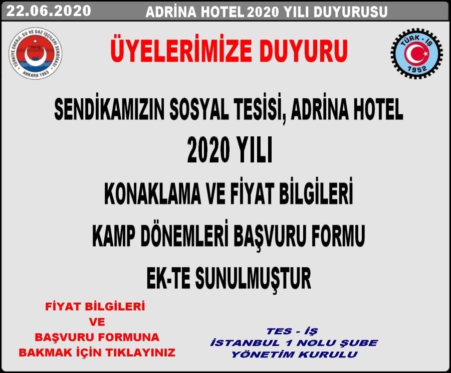 2020 ADRİNA DUYURUSU