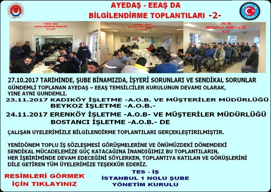 AYEDAŞ EEAŞ BİLGİLENDİRME TOPLANTILARI