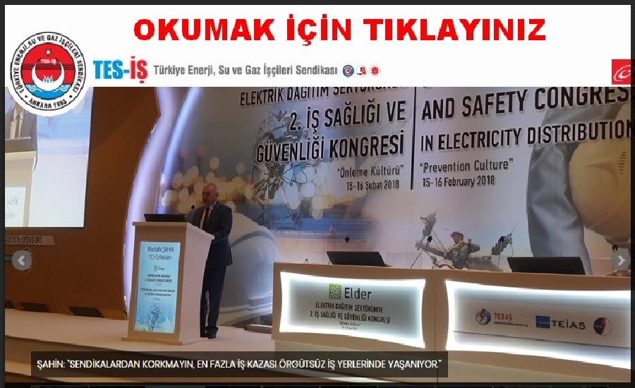 ELEKTRİKSEKTÖRÜNDE 2.İŞ SAĞLIĞI KONGRESİ