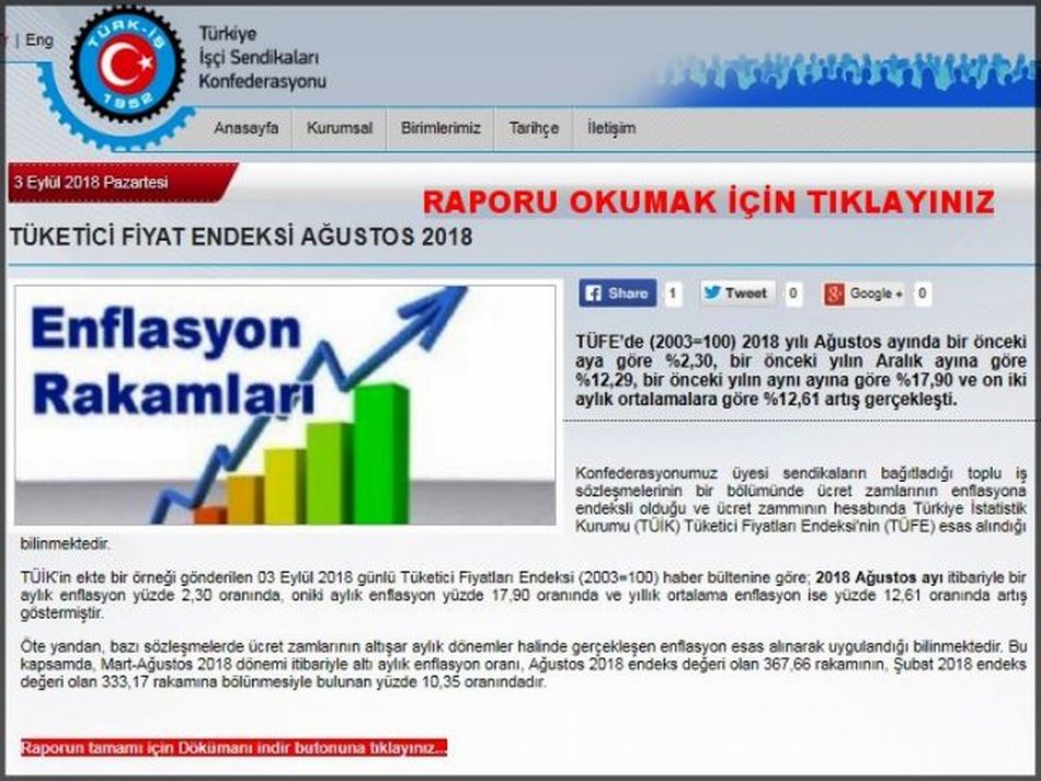 6 AYLIK ENFLASYON ORANI