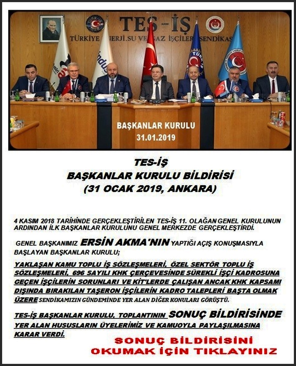 TES İŞ BAŞKANLAR KURULU