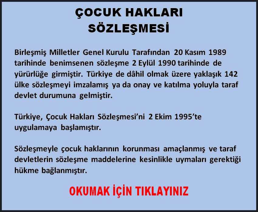 ÇOCUK HAKLARI SÖZLEŞMESİ