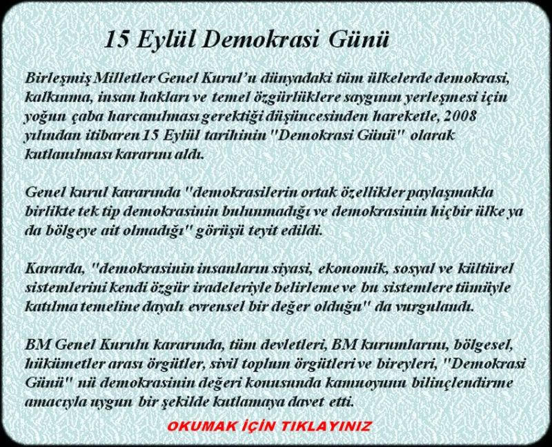 DEMOKRASİ GÜNÜ