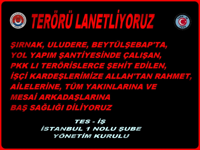 TERÖRÜ LANETLİYORUZ
