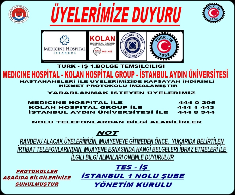 ANLAŞMALI İNDİRİMLİ MUAYENE DUYURUSU