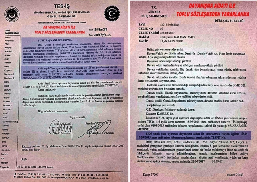 DAYANIŞMA AİDATI İLE SÖZLEŞMEDEN YARARLANMA