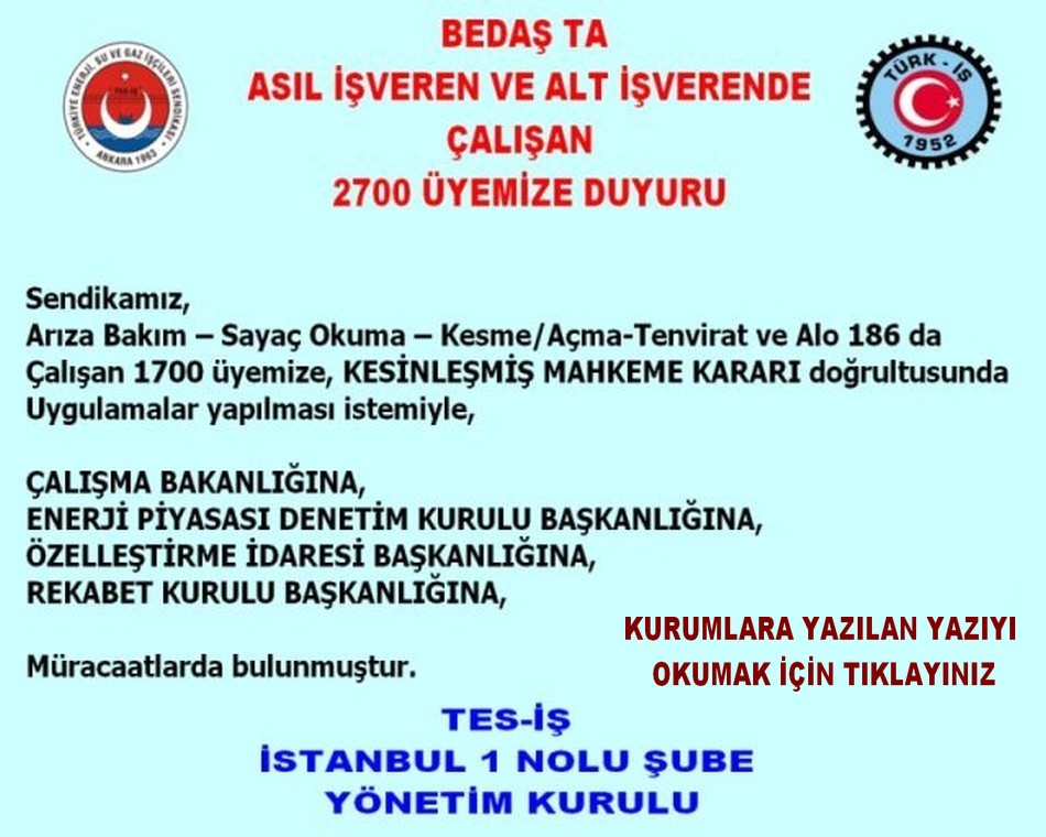 KURUMLARA YAZILAN YAZI