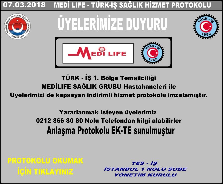 MEDİLIFE ANLANŞALI SAĞLIK DUYURUSU