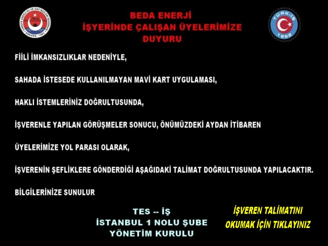 MAVİ KART DUYURUSU