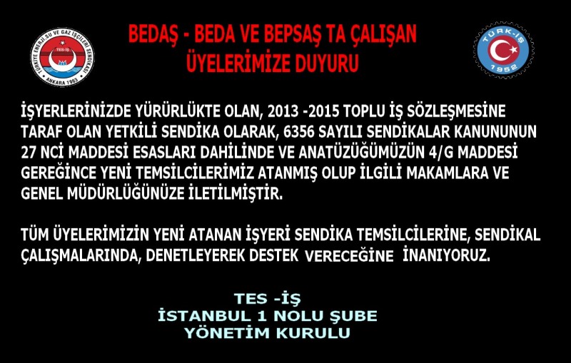 TEMSİLCİ ATAMA DUYURUSU