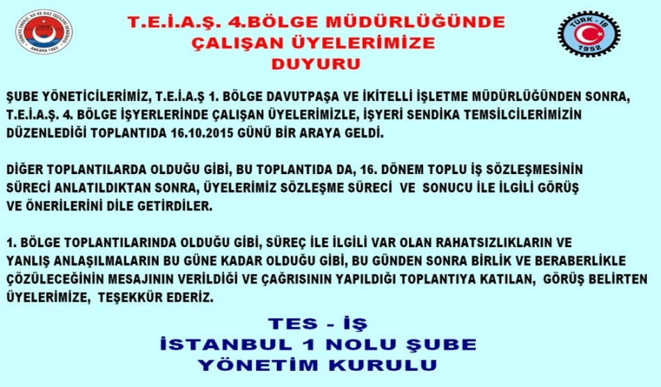 TEİAŞ 4 BİLGİLENDİRME