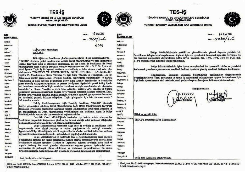 TEİAŞ GEN MÜDÜRLÜĞÜNE