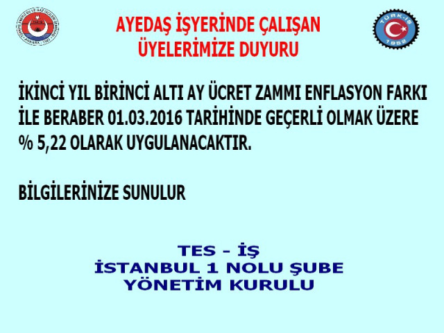 KAMU VE AYEDAŞ ZAM ORANI